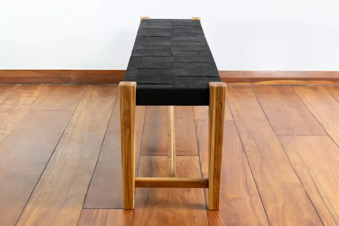 Masaya & Co. Furniture Masaya Leather Bench - Black 4 Masaya & Co. Furniture Masaya Leather Bench - Black