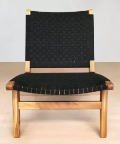 Masaya & Co. Masaya Lounge Chair- Black Sunbrella Handcrafted