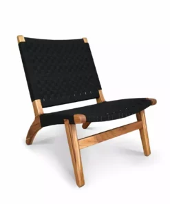 Masaya & Co. Masaya Lounge Chair- Black Sunbrella Handcrafted