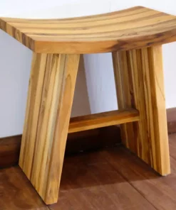 Masaya & Co. Handcrafted Zapatera Teak Shower Stool