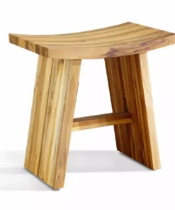 Masaya & Co. Handcrafted Zapatera Teak Shower Stool