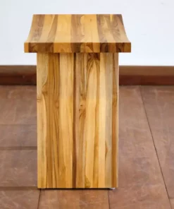 Masaya & Co. Handcrafted Zapatera Teak Shower Stool