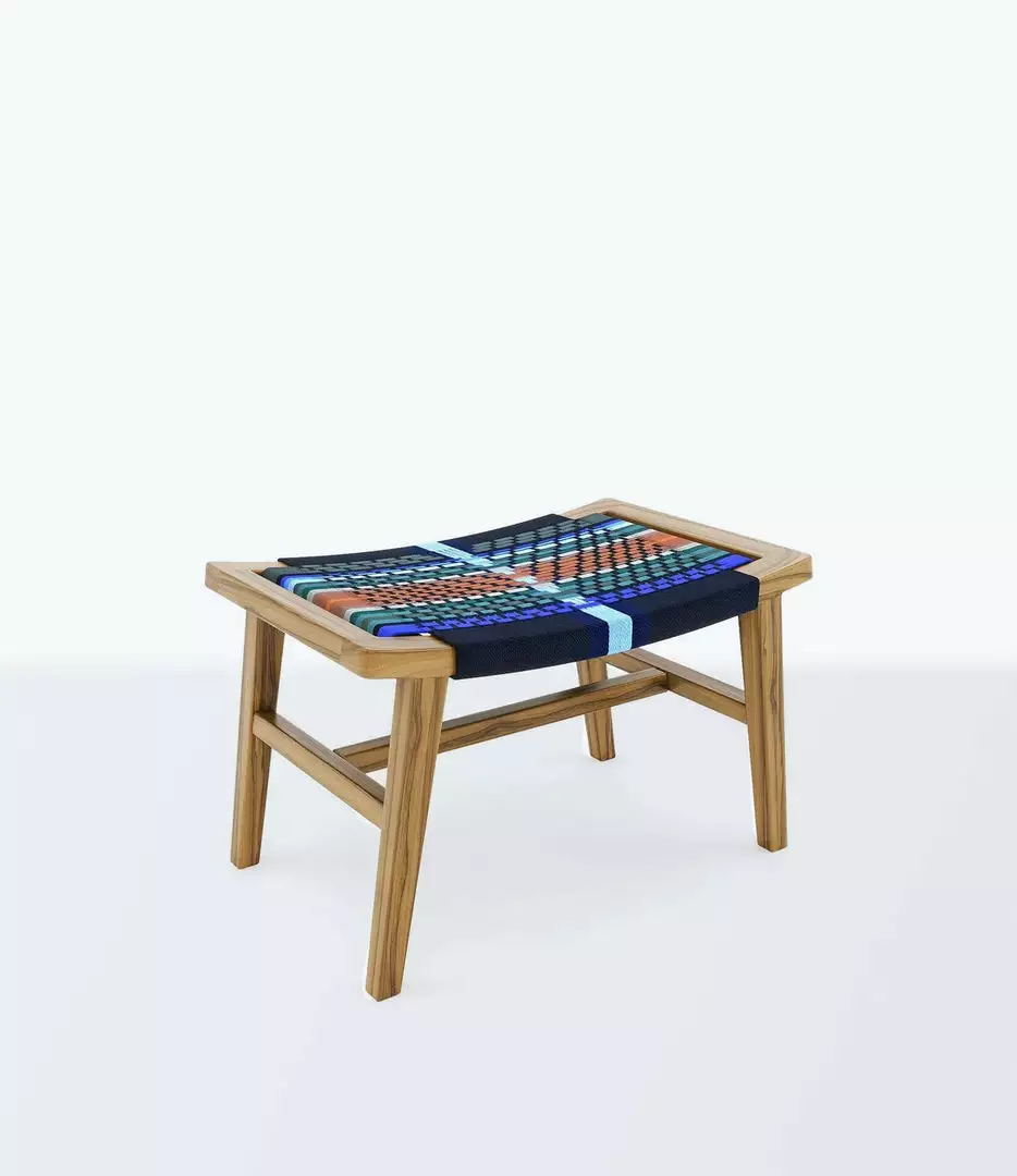 Masaya & Co. Masaya Manila Ottoman - Mot Mot Pattern 1 Masaya & Co. Masaya Manila Ottoman - Mot Mot Pattern