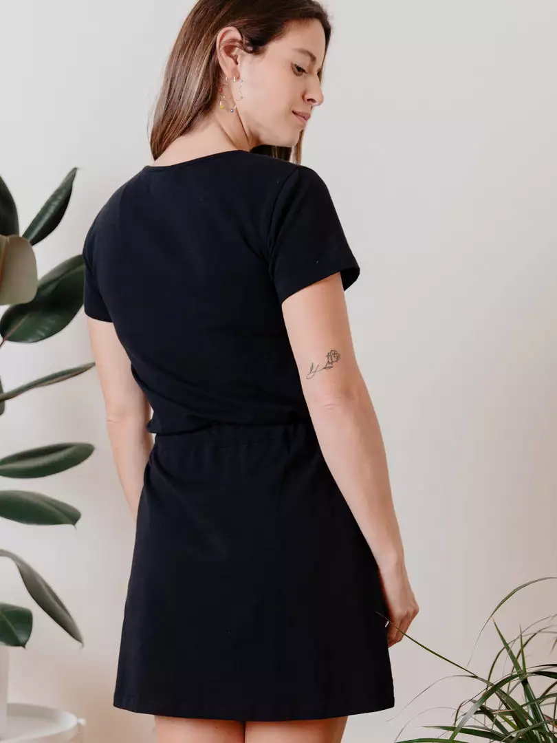 Mata Traders Abby Black Drawstring Dress 2 Mata Traders Abby Black Drawstring Dress