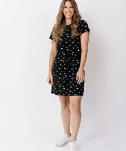 Mata Traders Abby Onyx Eyes Drawstring Dress