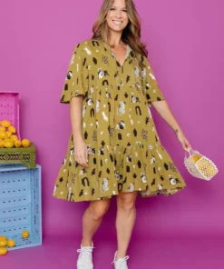 Mata Traders Adelaide Tiered Mini Dress Olive Curios 10 Mata Traders Adelaide Tiered Mini Dress Olive Curios