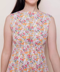 Mata Traders Artsy Traveler Pink Floral Tencel Midi Dress Clothing