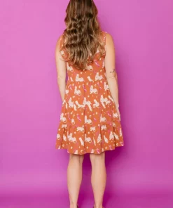 Mata Traders Bellini Orchid Tigress Tiered Dress