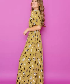 Mata Traders Clothing Brea Olive Curios Wrap Dress