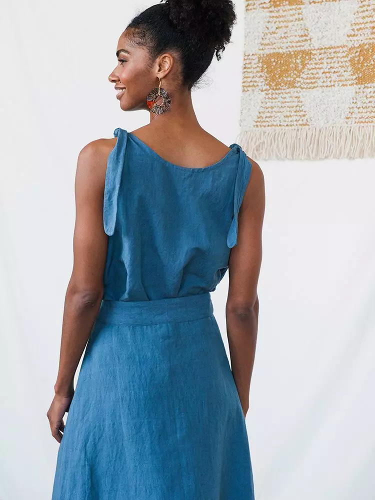 Mata Traders Brighton Linen Skirt - Blue Best Sellers 3 Mata Traders Brighton Linen Skirt - Blue Best Sellers