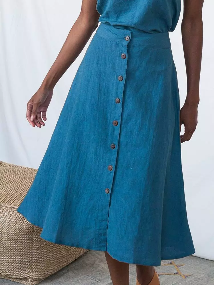 Mata Traders Brighton Linen Skirt - Blue Best Sellers 1 Mata Traders Brighton Linen Skirt - Blue Best Sellers