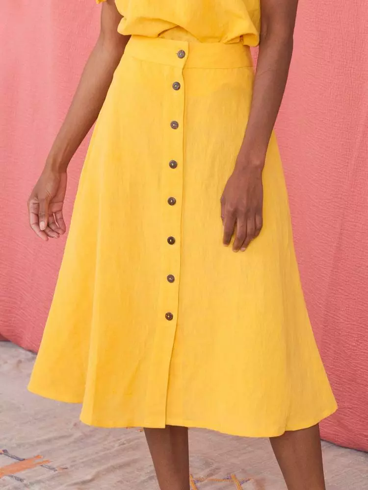 Mata Traders Best Sellers Brighton Linen Skirt - Yellow 1 Mata Traders Best Sellers Brighton Linen Skirt - Yellow