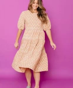 Mata Traders Clothing Catherine Wheat Blossom Tiered Maxi Dress