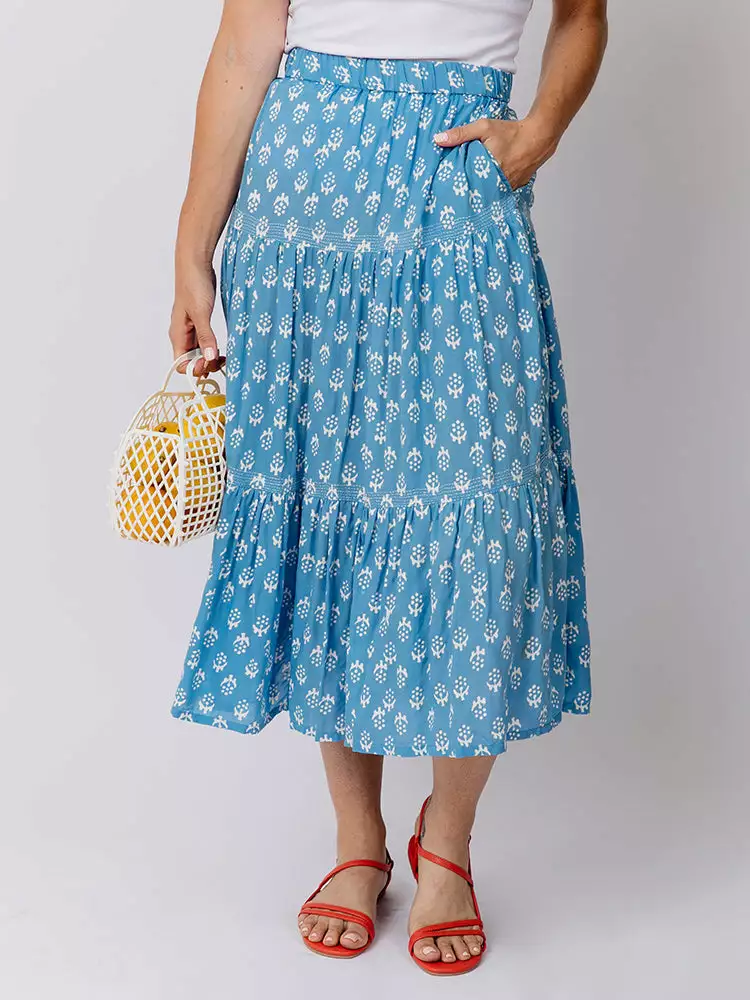 Mata Traders Danielle Cornflower Blossom Tiered Skirt 4 Mata Traders Danielle Cornflower Blossom Tiered Skirt