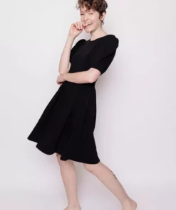 Mata Traders Inez Black Bubble Sleeve Dress