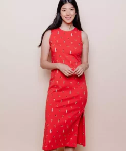 Mata Traders Julia Red Swimmers Shift Dress Clothing