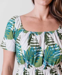 Mata Traders Clothing Kaia Layered Palms Midi Dress