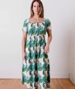 Mata Traders Clothing Kaia Layered Palms Midi Dress