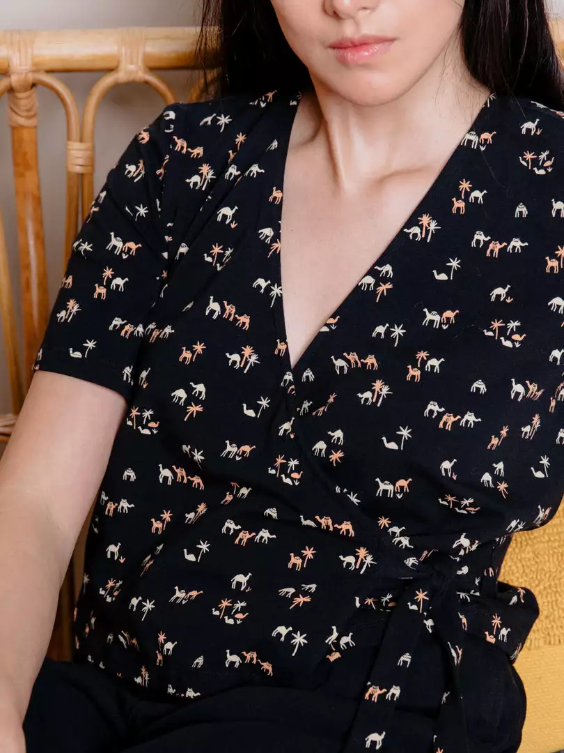 Mata Traders Marley Camels Boxy Wrap Top 4 Mata Traders Marley Camels Boxy Wrap Top