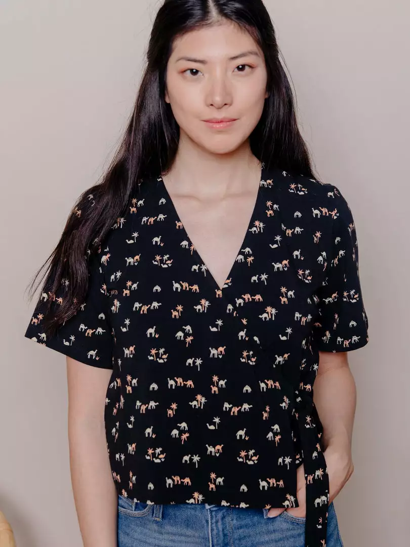 Mata Traders Marley Camels Boxy Wrap Top 1 Mata Traders Marley Camels Boxy Wrap Top