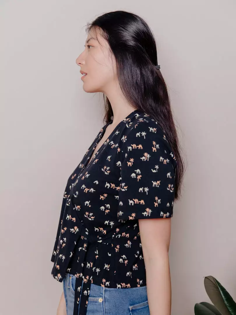 Mata Traders Marley Camels Boxy Wrap Top 2 Mata Traders Marley Camels Boxy Wrap Top