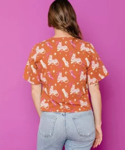 Mata Traders Marley Orchid Tigress Boxy Wrap Top Clothing