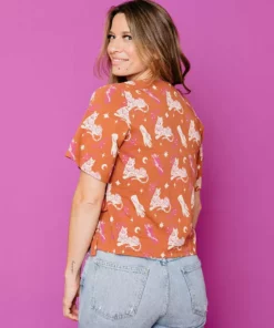 Mata Traders Marley Orchid Tigress Boxy Wrap Top Clothing