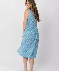 Mata Traders Clothing Melody Cornflower Blossom Midi Dress