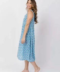Mata Traders Clothing Melody Cornflower Blossom Midi Dress