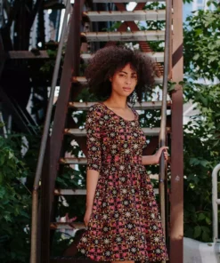 Mata Traders Clothing Novela Mauve Tile Dress