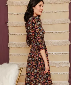 Mata Traders Clothing Novela Mauve Tile Dress