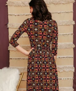 Mata Traders Clothing Novela Mauve Tile Dress