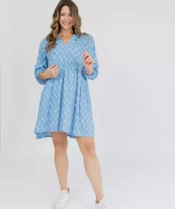 Mata Traders Clothing Sohla Cornflower Blossom Mini Dress