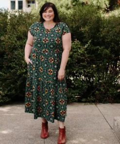 Mata Traders Tiered Teal Tile Jersey Dress Best Sellers