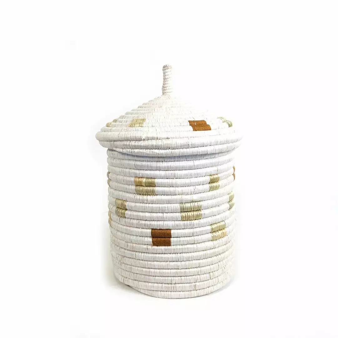 Mbare Ikiba Small Basket - Copper Squares 1 Mbare Ikiba Small Basket - Copper Squares