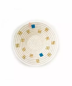 Mbare Home Goods Ikiba Small Wall Basket - Blue Squares