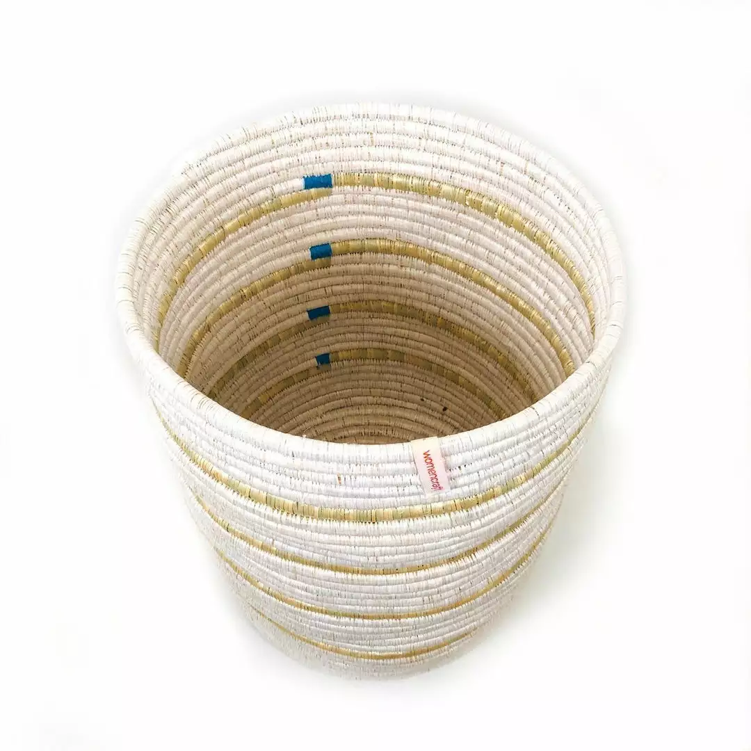 Mbare Ikiba Storage Basket - Blue Squares 2 Mbare Ikiba Storage Basket - Blue Squares