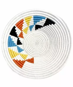 Mbare Inyabu Medium Wall Basket - Multi Color Triangles Home Goods