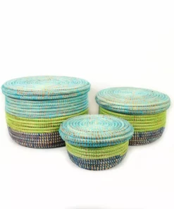 Mbare Modern Storage Basket Set - Coastal Blues Home Goods