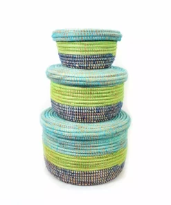 Mbare Modern Storage Basket Set - Coastal Blues Home Goods 8 Mbare Modern Storage Basket Set - Coastal Blues Home Goods