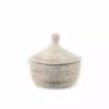 Mbare Handcrafted Small Tabletop Basket - White