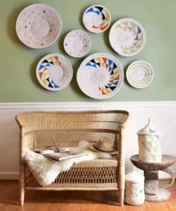 Mbare Uru Small Wall Basket - Blue Stripes 4 Mbare Uru Small Wall Basket - Blue Stripes