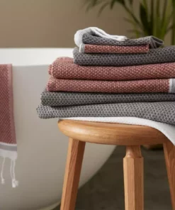 Coyuchi Best Sellers Mediterranean Towels - Rosehip / Shadow