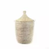 Mbare Home Goods Medium White Hamper Basket
