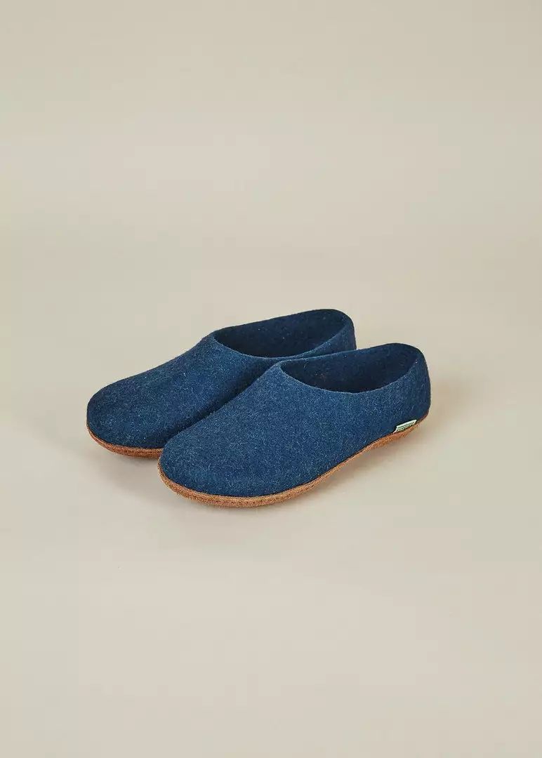 Kyrgies Men's Molded Sole High Back Wool Slippers - Navy 2 Kyrgies Men's Molded Sole High Back Wool Slippers - Navy