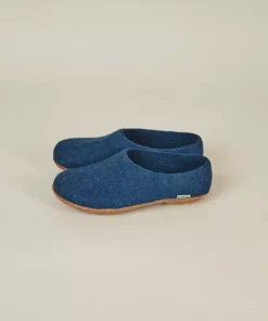 Kyrgies Men's Molded Sole High Back Wool Slippers - Navy 9 Kyrgies Men's Molded Sole High Back Wool Slippers - Navy