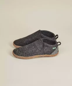 Kyrgies Men's Wool Tengries Slippers - Charcoal