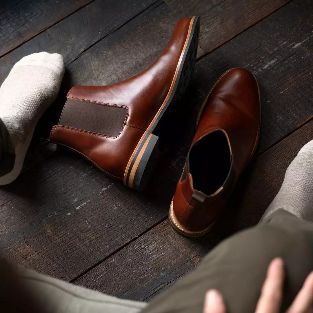 Nisolo Men's All-Weather Chelsea Boot - Brandy 6 Nisolo Men's All-Weather Chelsea Boot - Brandy