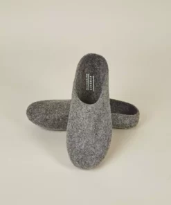 Kyrgies Best Sellers Men's Classic Sole Low Back Wool Slippers - Gray