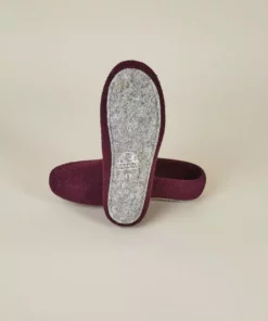 Kyrgies Men's Classic Sole Low Back Wool Slippers - Plum Best Sellers